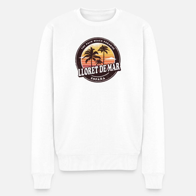 Design de plage vintage Lloret de Mar - Pull Premium bio Homme - blanc