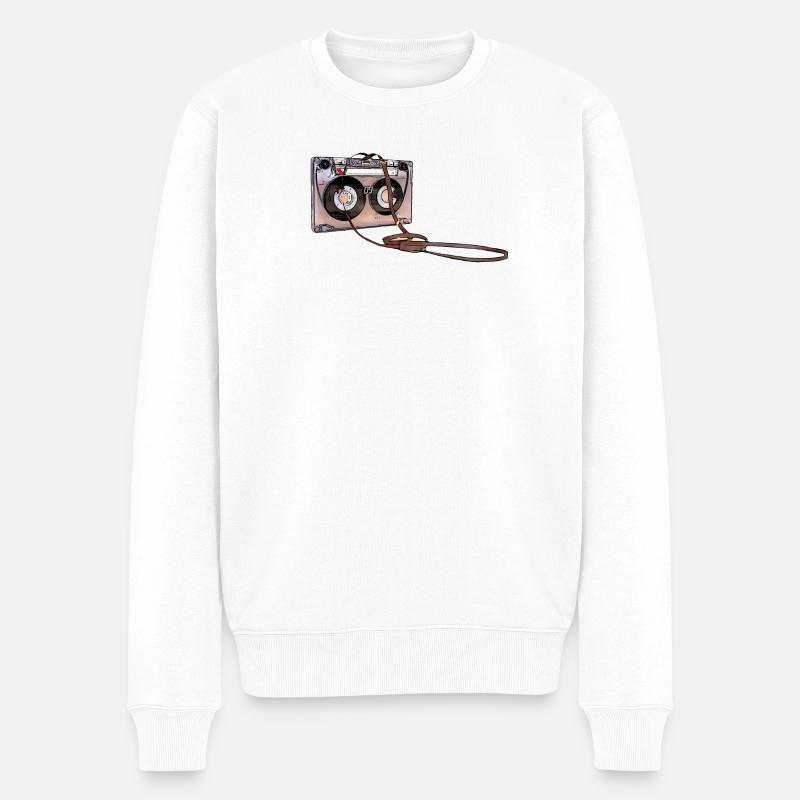 Cassette Rétro Oldschool Saveur Cadeau - Pull Premium bio Homme - blanc