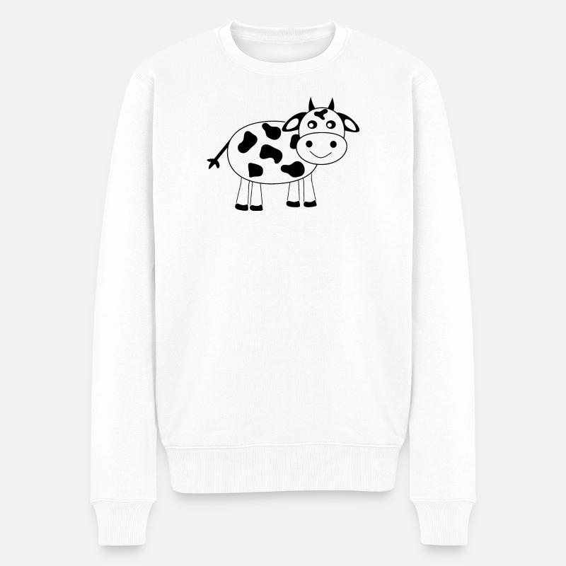 Bande dessinée noire de vache - Pull Premium bio Homme - blanc