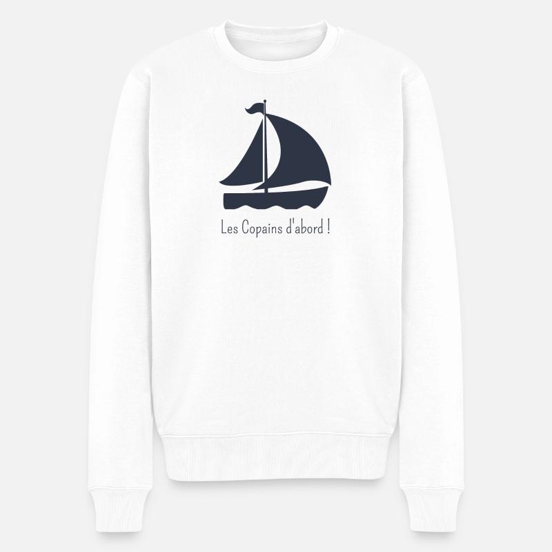Les Copains d'abord de Brassens - Pull Premium bio Homme - blanc