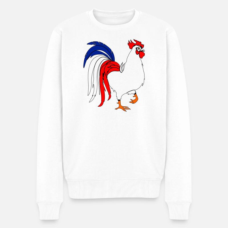 coq coq Français avec français trois couleurs - Pull Premium bio Homme - blanc