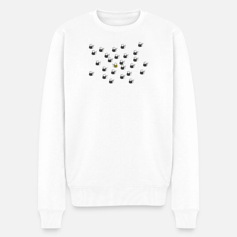 Bee dich selbst - Männer Premium Bio Pullover - Weiß