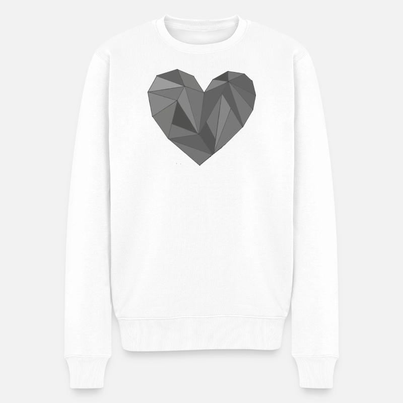 coeur nuances de gris - Pull Premium bio Homme - blanc