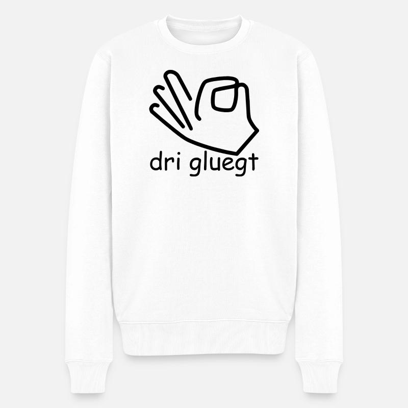 dri gluegt - Männer Premium Bio Pullover - Weiß