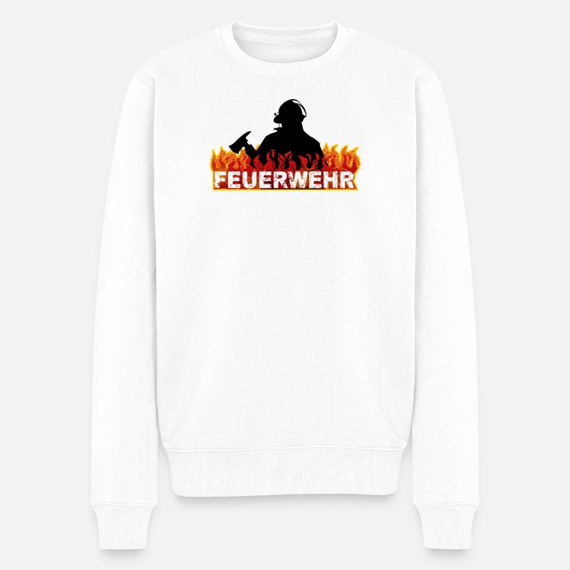Feuerwehr - Männer Premium Bio Pullover - Weiß