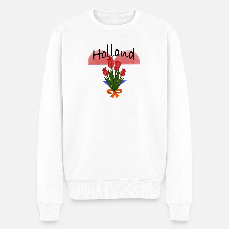 Cœur de tulipe de Hollande - Pull Premium bio Homme - blanc