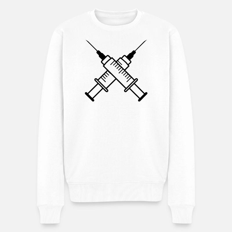 Deux seringues - Pull Premium bio Homme - blanc