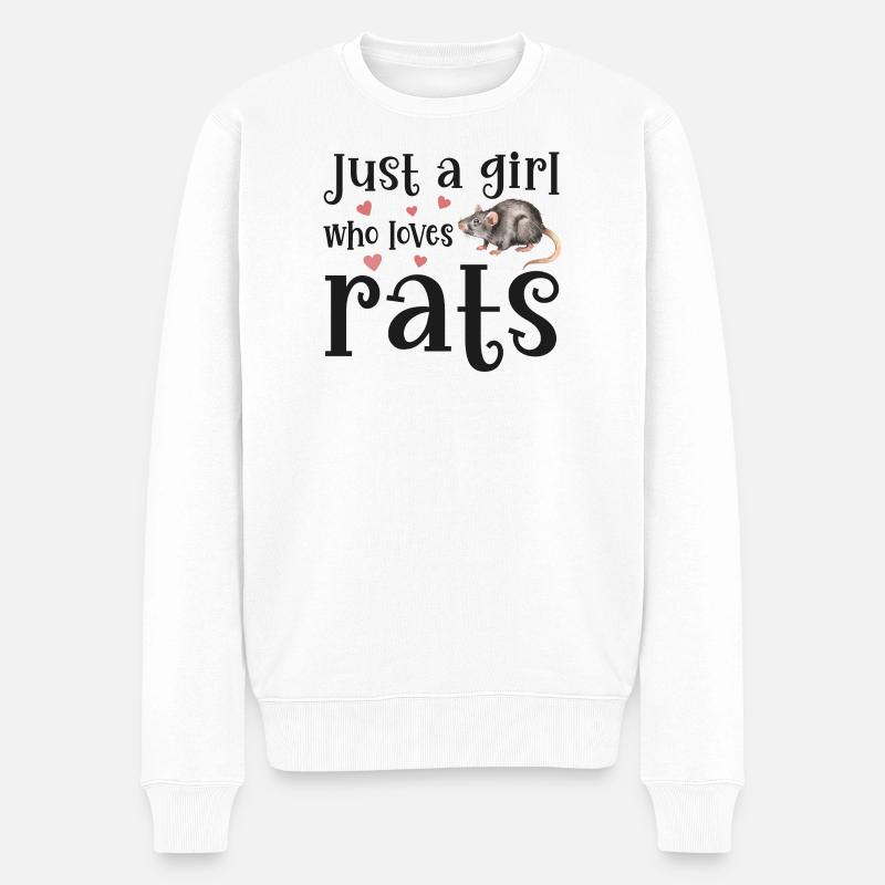 Ratte Ratten - Männer Premium Bio Pullover - Weiß