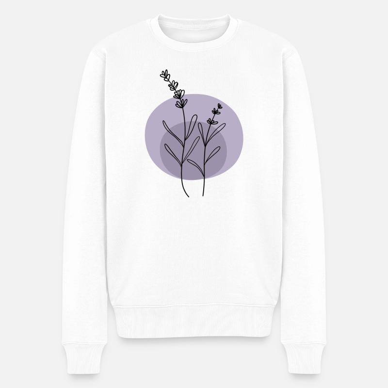 Lavendel schwarz lila - Männer Premium Bio Pullover - Weiß