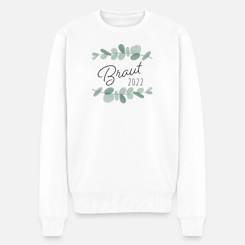 Braut 2022 Eukalyptus - Männer Premium Bio Pullover - Weiß