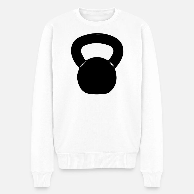 Kettlebell - Männer Premium Bio Pullover - Weiß