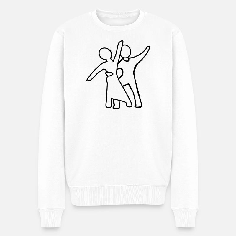 Tanzpaar Silhouette - Männer Premium Bio Pullover - Weiß