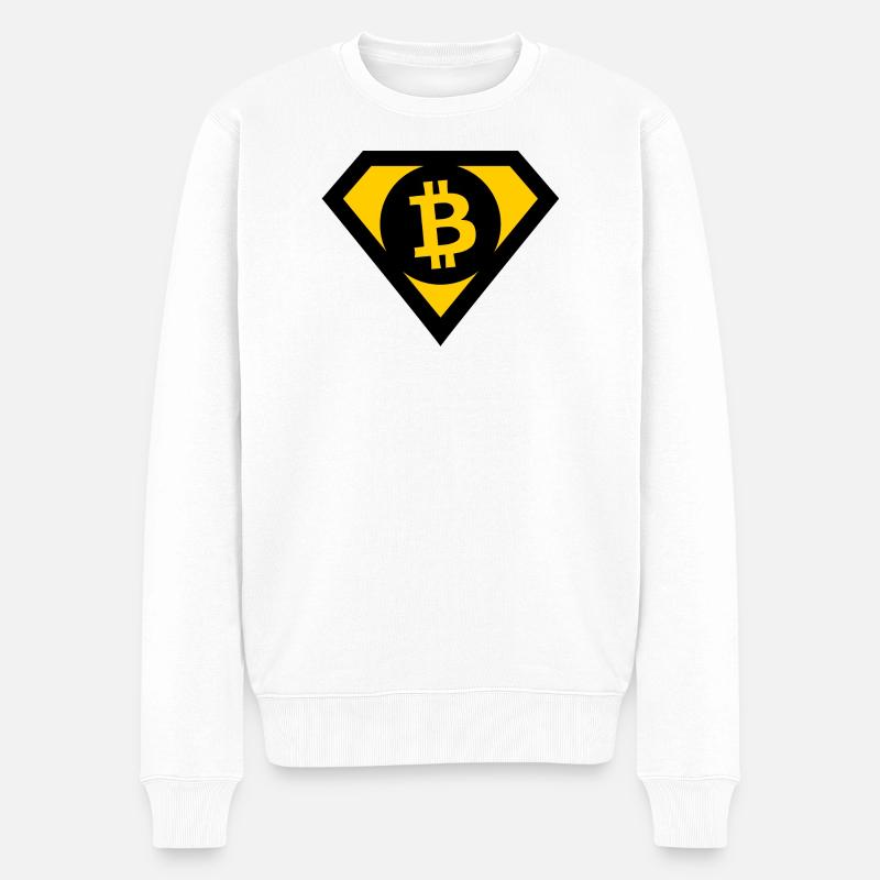 Die Bitcoin Helden - Männer Premium Bio Pullover - Weiß