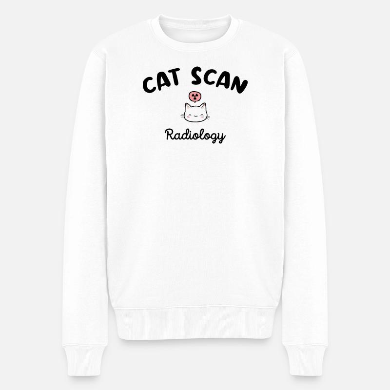 CAT SCAN Radio Manipulator Katzenradiologie - Männer Premium Bio Pullover - Weiß