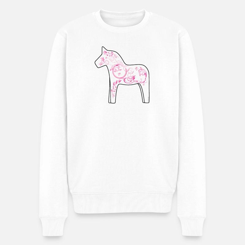 Dala Cheval Rose - Pull Premium bio Homme - blanc