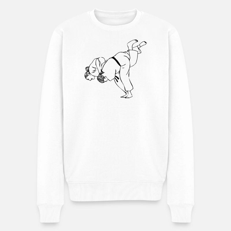 Judo werfen Frauen - Männer Premium Bio Pullover - Weiß