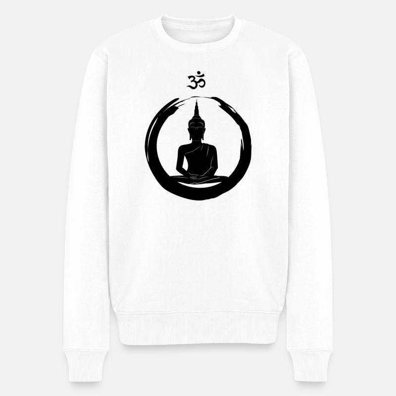 OM spirituell - Männer Premium Bio Pullover - Weiß