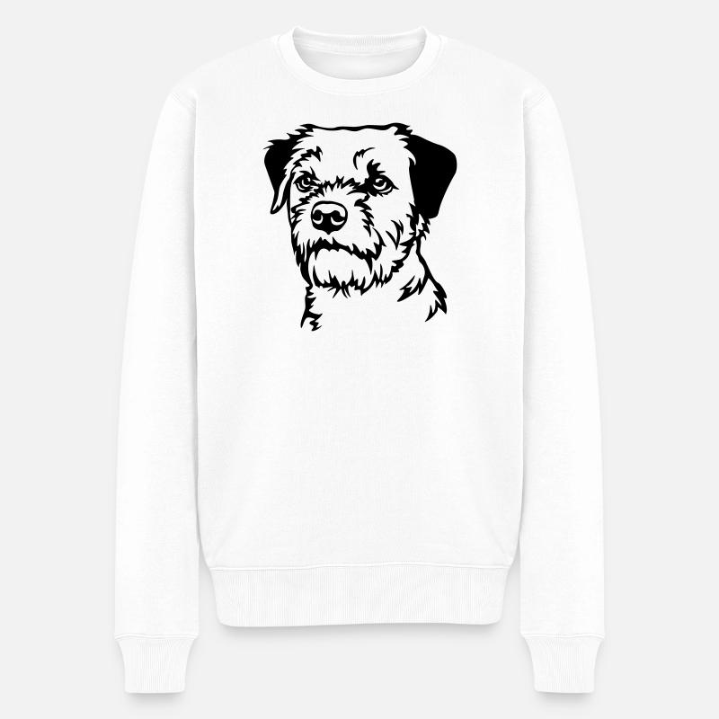 Tête de Border Terrier - Pull Premium bio Homme - blanc