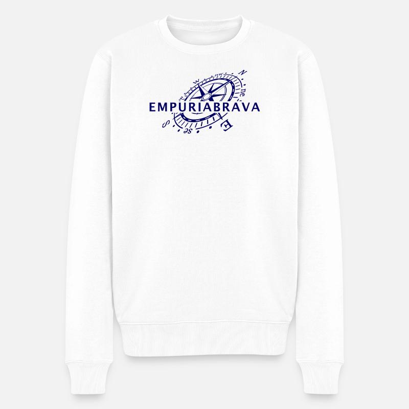 Windrose Empuriabrava - Männer Premium Bio Pullover - Weiß