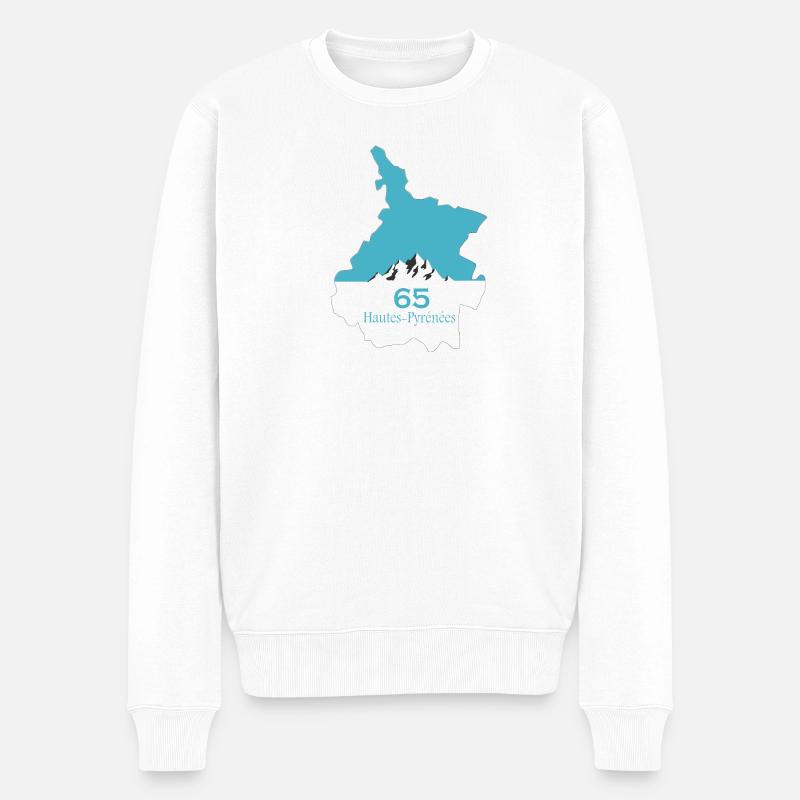 Hautes-Pyrénées - Männer Premium Bio Pullover - Weiß