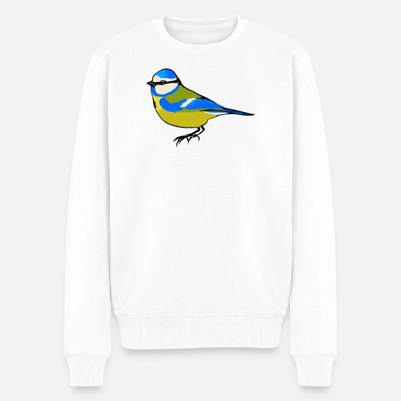 Süße Blaumeise – Vogel Meise Singvögel Gartenvögel - Männer Premium Bio Pullover - Weiß