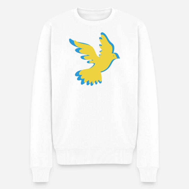 Ukraine Colombe de la Paix - Pull Premium bio Homme - blanc