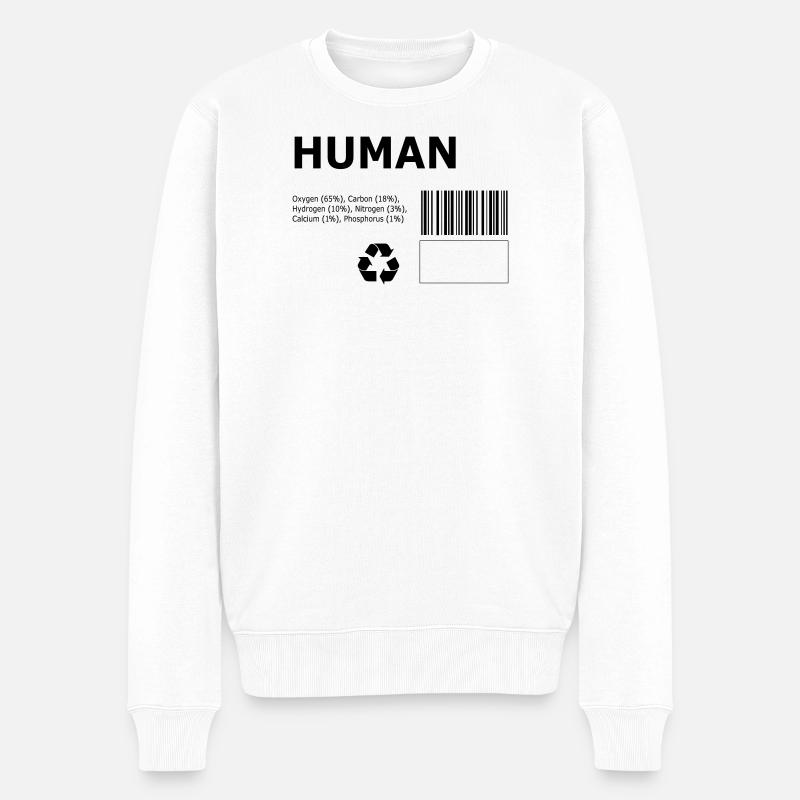 Mensch - Männer Premium Bio Pullover - Weiß