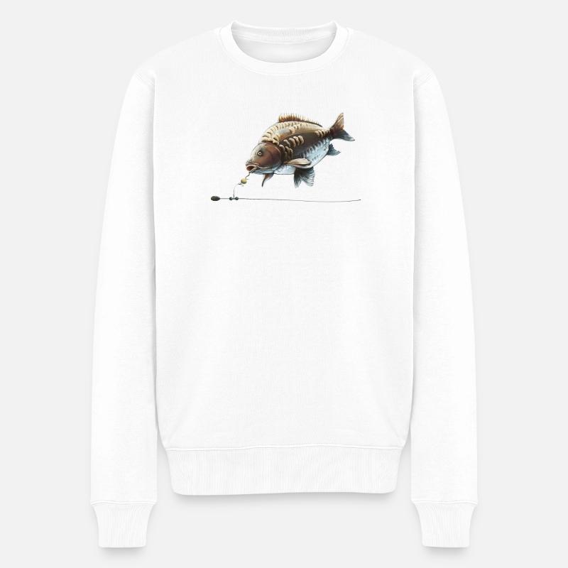 Chod Rig Karpfenfischerei-Design für Angler - Männer Premium Bio Pullover - Weiß