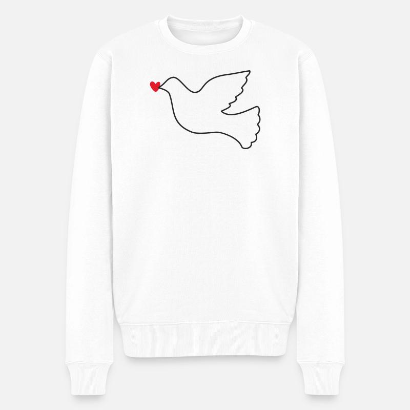 Colombe de la Paix Paix Liberté - Pull Premium bio Homme - blanc