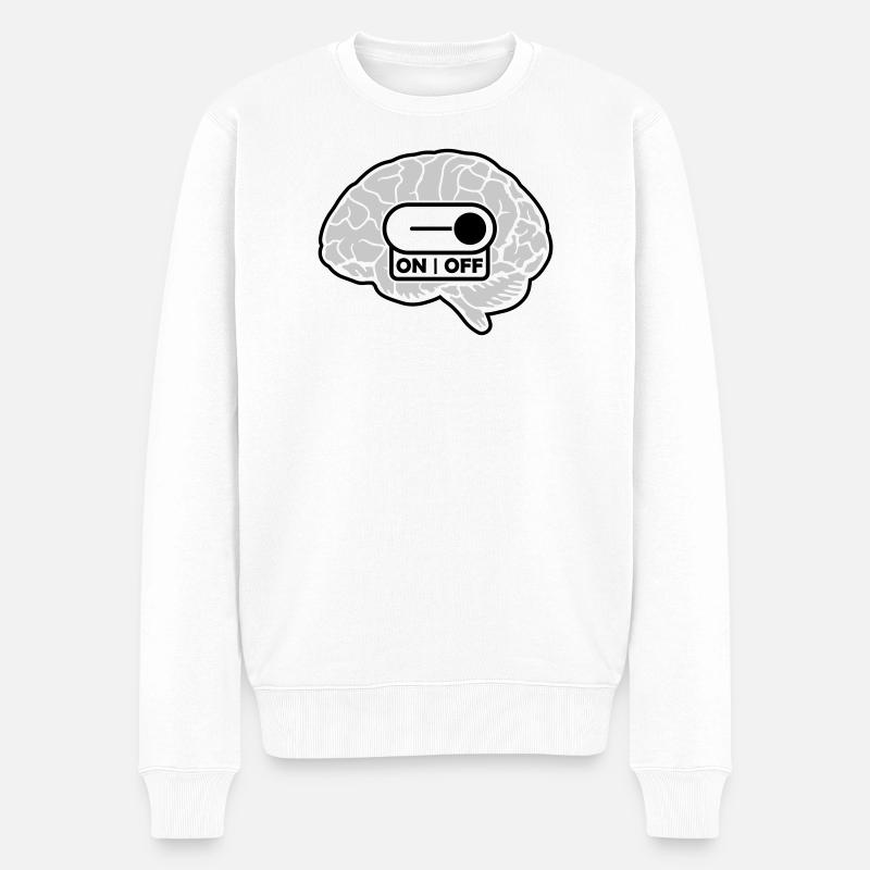 Schalter Gehirn ausschalten - Männer Premium Bio Pullover - Weiß
