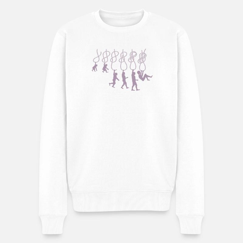 Evolution Climbing Climbing Knot Eighth Knot - Men's Premium Organic Jumper - white