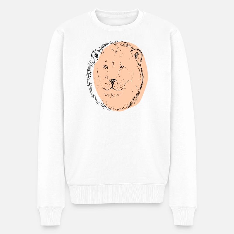 Leon Kunst - Männer Premium Bio Pullover - Weiß