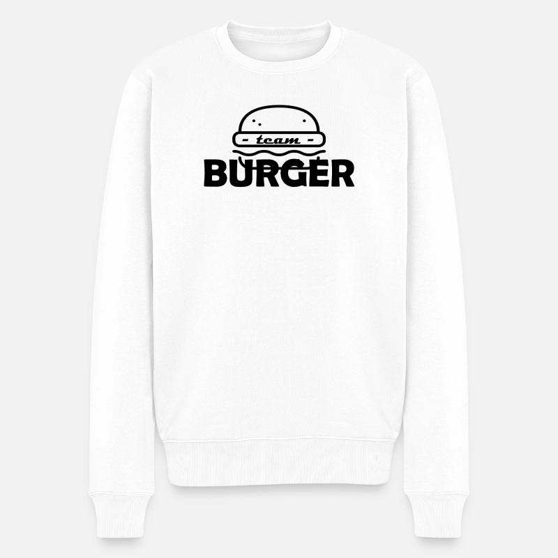 Team Burger - Männer Premium Bio Pullover - Weiß
