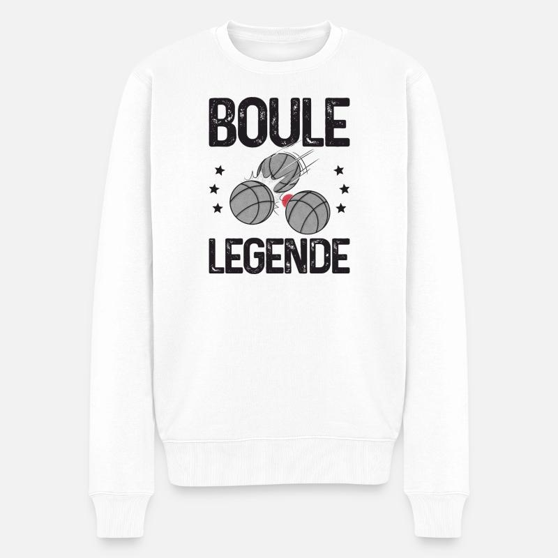 Tenue Boule Legend pour Bouler à Boulen Boule - Pull Premium bio Homme - blanc