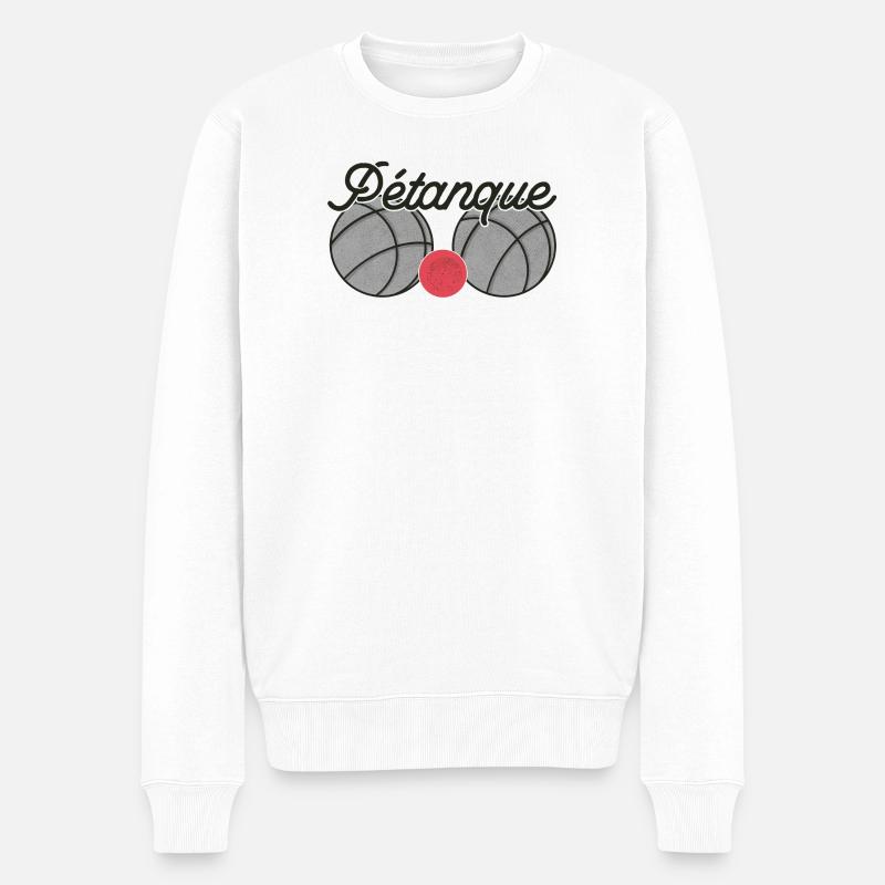 Boules de boules pour bouler avec pétanque de boules boules - Pull Premium bio Homme - blanc