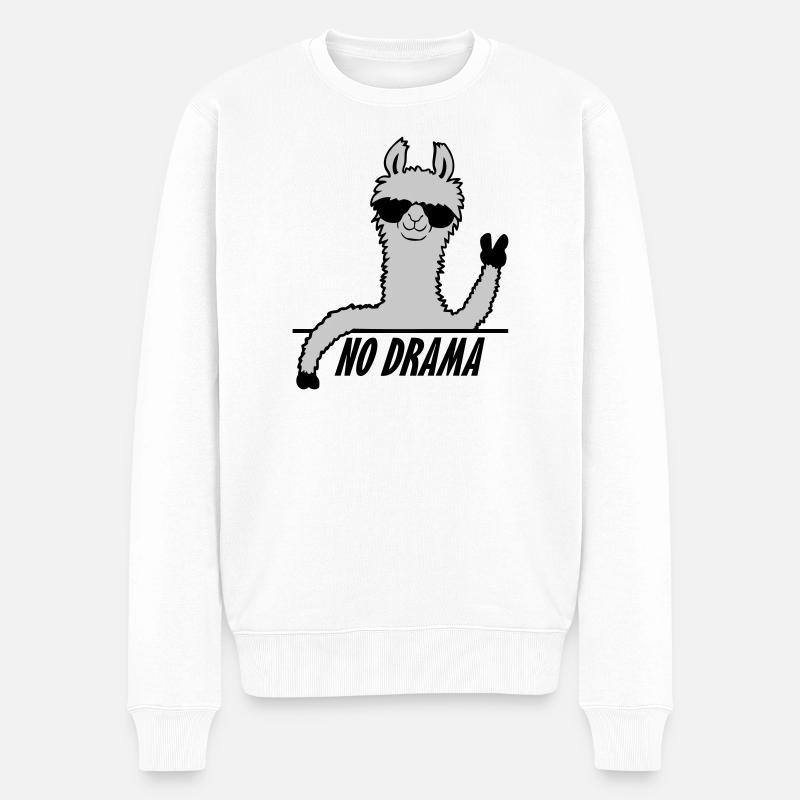 Pas de drame Lama - Pull Premium bio Homme - blanc