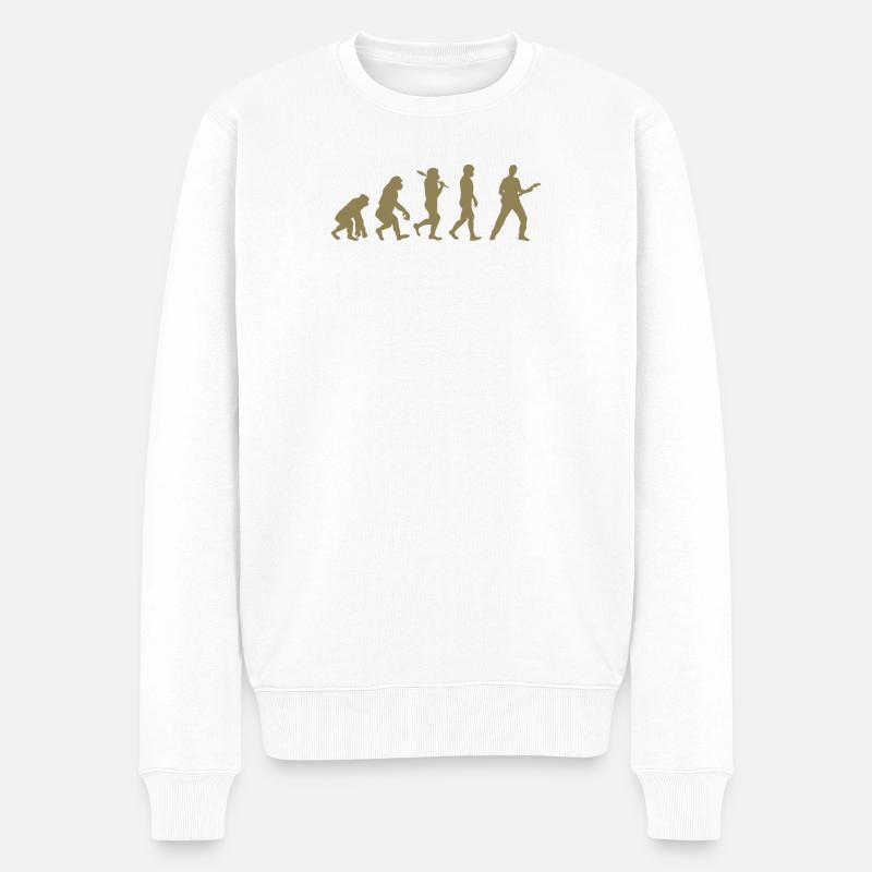 Evolution Gitarre Bassist - Männer Premium Bio Pullover - Weiß