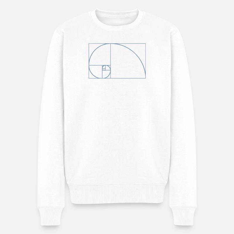 Fibonacci Tshirt - Männer Premium Bio Pullover - Weiß