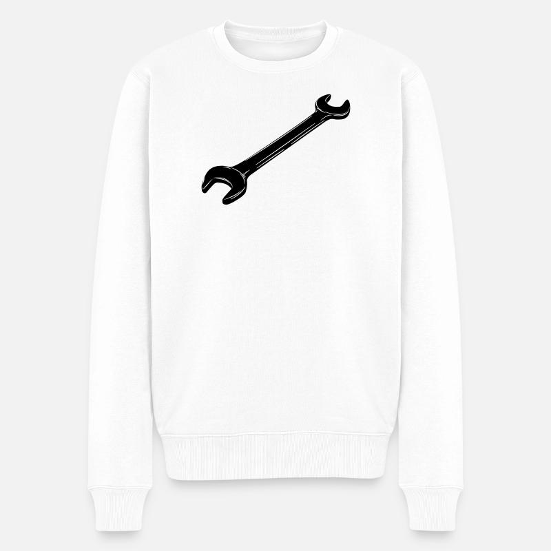 Schraubenschlüssel - Männer Premium Bio Pullover - Weiß
