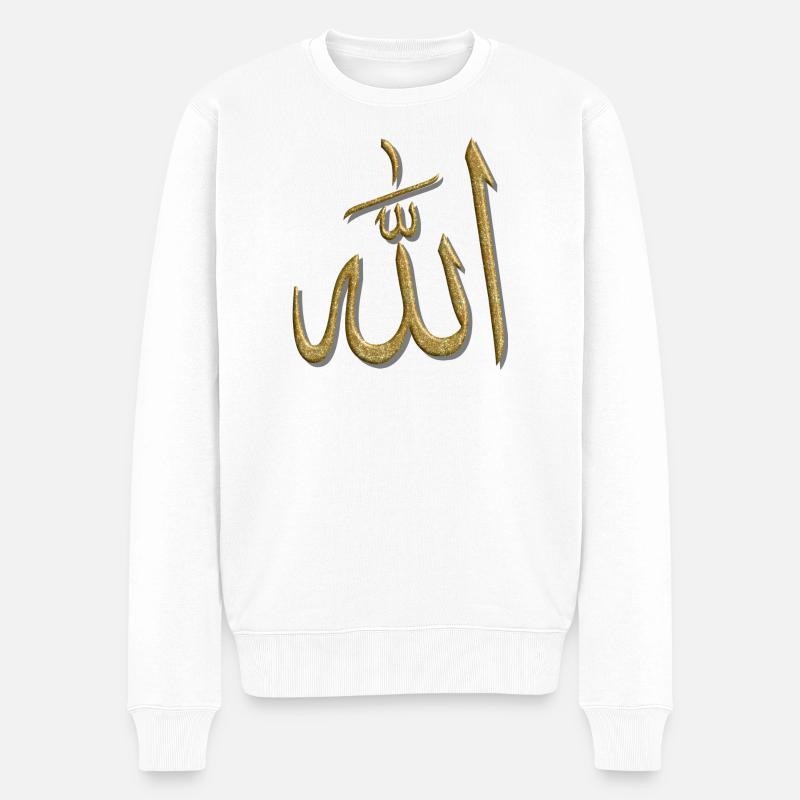 Islam Muslim Ramadan Allah - Männer Premium Bio Pullover - Weiß