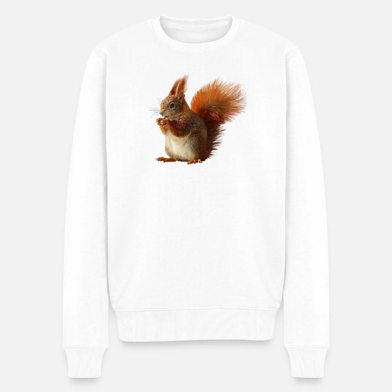 Eichhörnchen - Männer Premium Bio Pullover - Weiß