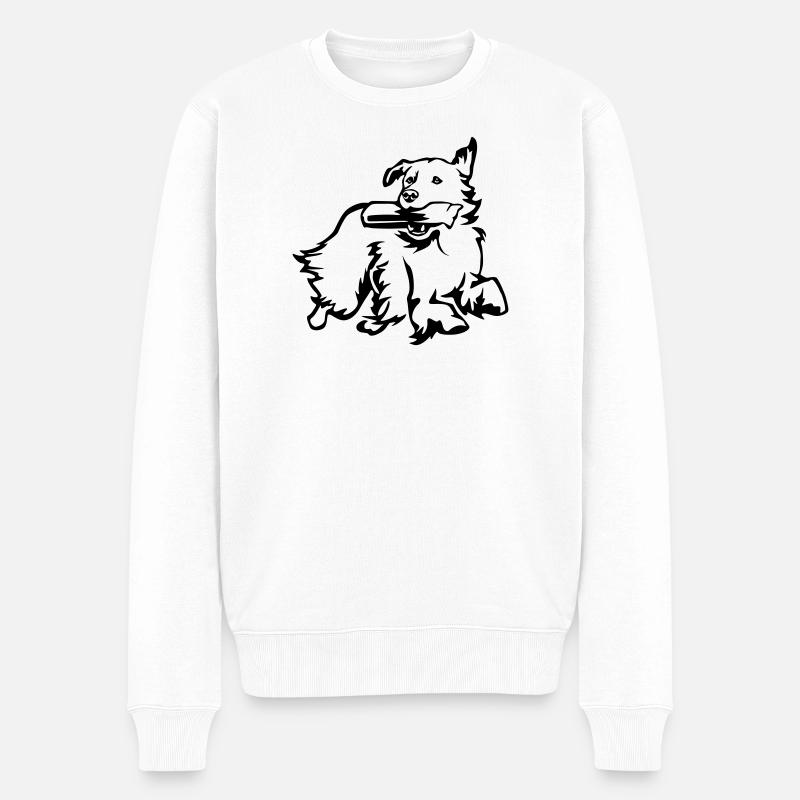Golden retriever - Pull Premium bio Homme - blanc