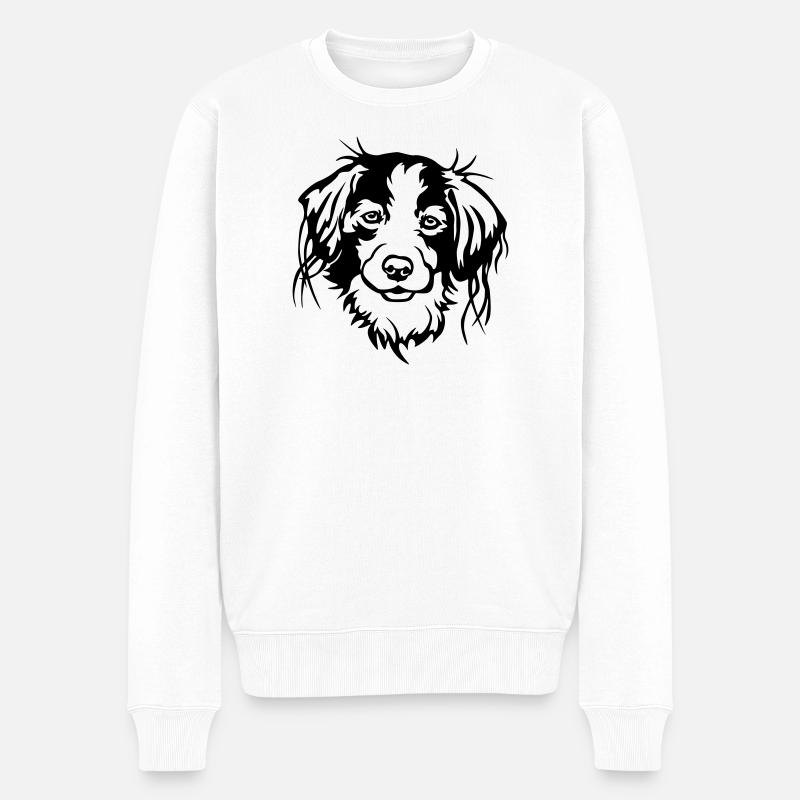 Tête de Kooikerhondje - Pull Premium bio Homme - blanc