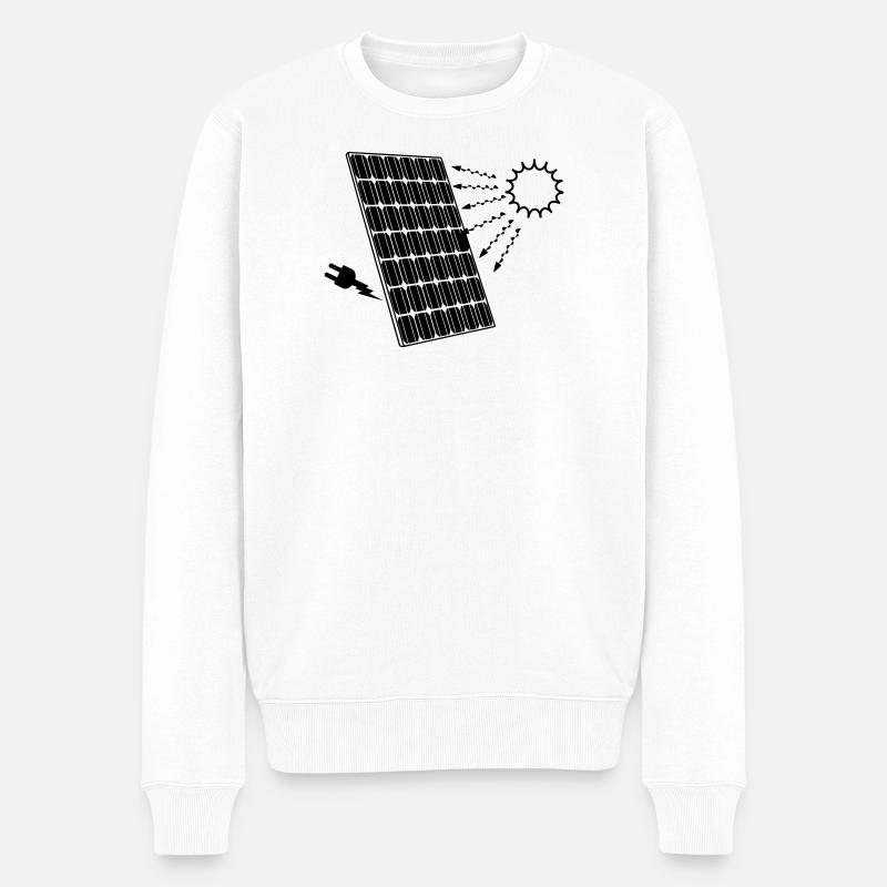 Panneau solaire avec soleil - Pull Premium bio Homme - blanc