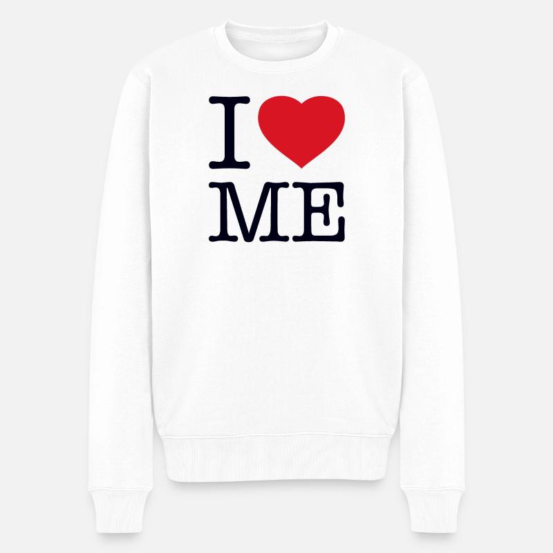 I LOVE ME - Männer Premium Bio Pullover - Weiß