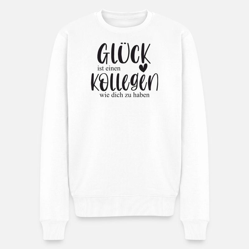 Kollege Geschenk Danke Abschied - Männer Premium Bio Pullover - Weiß