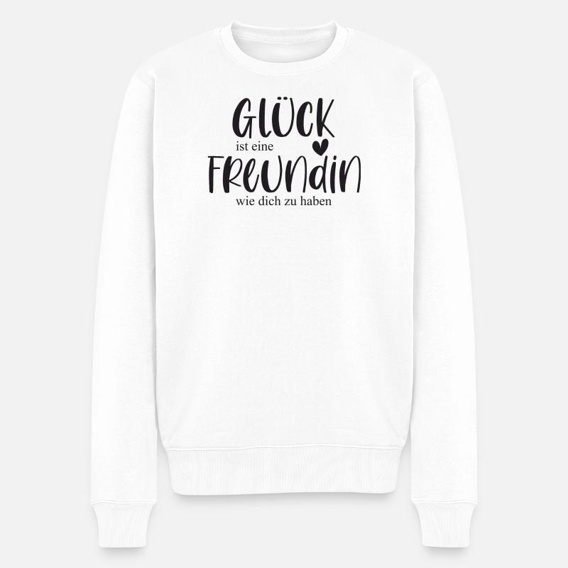 Freundin Danke Bedanken Geschenk - Männer Premium Bio Pullover - Weiß