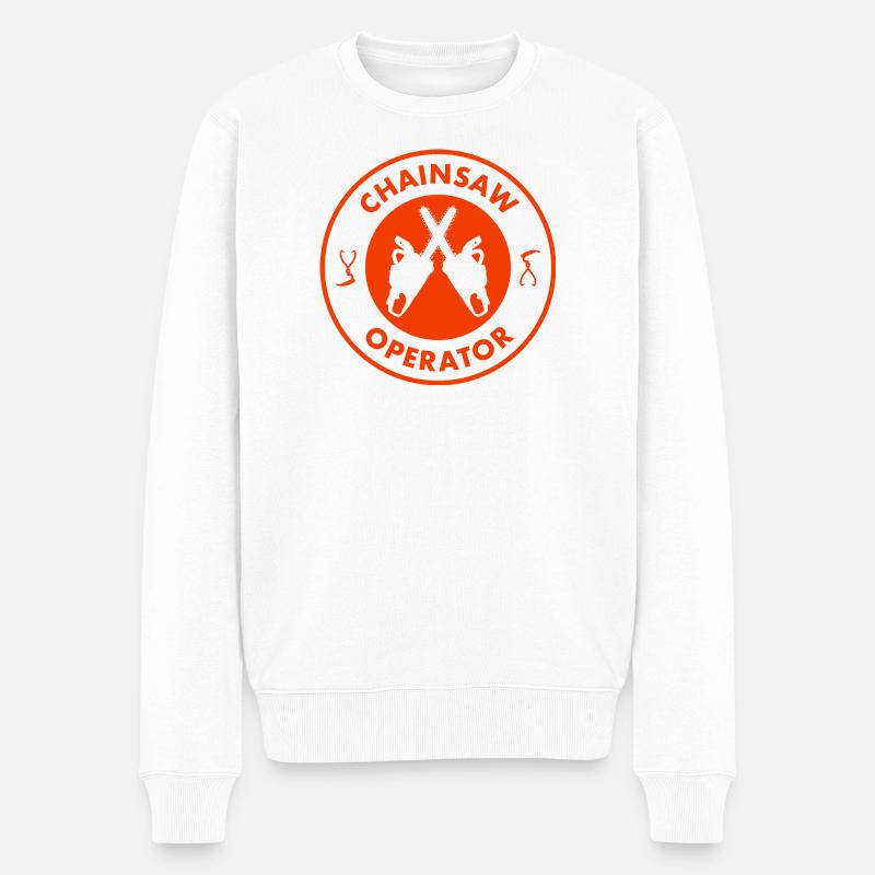 Kettensägen-Bediener - Männer Premium Bio Pullover - Weiß