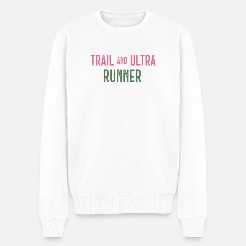 Trail und Ultra Runner - Männer Premium Bio Pullover - Weiß