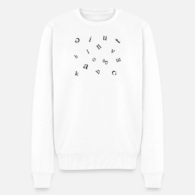 Buchstaben - Männer Premium Bio Pullover - Weiß